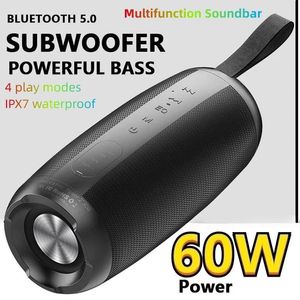 Haut-parleurs portables Barre de son multifonction 60W Subwoofer extérieur Portable étanche Bluetooth haut-parleur système de cinéma maison avec carte TWS TF Boombox 230826