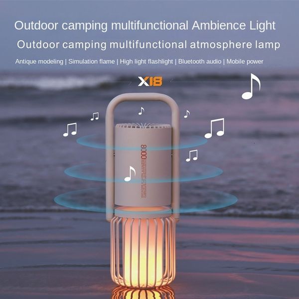 Haut-parleurs portables Lampe de Camping extérieure multifonctionnelle USB charge intelligente haut-parleur Bluetooth 8000 MAh puissance Mobile torche à flamme haute brillance 221119