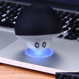 Haut-parleurs portables Champignon Mini Haut-parleur sans fil Bluetooth Mains Sucker Cup O Récepteur Musique Stéréo Subwoofer Usb Pour Android Ios Pc Dhtno