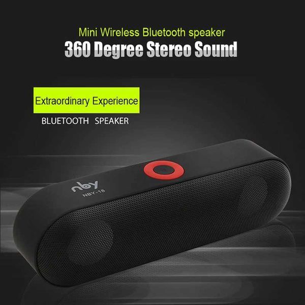 Haut-parleurs portables nby 18 haut-parleur portable bluetooth mini haut-parleur sans fil 3D Musique stéréo surround support tf carte fm radio basse haut-parleur J240505