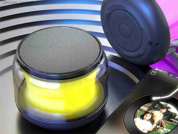 Haut-parleurs portables Nouveau haut-parleur Bluetooth caisson de basses portable lumières colorées Cool TWS interconnecté petit canon en acier 3D Surround son musique jouer Q230904