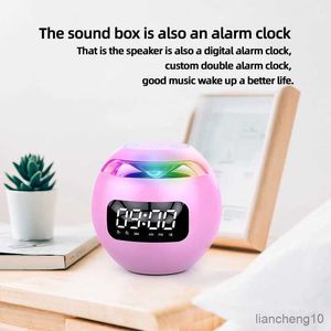 Portable Speakers New Clock Colorful Bluetooth Speaker Mini Portable Household Ball Card and Load Spray Bluetooth Speaker R230725