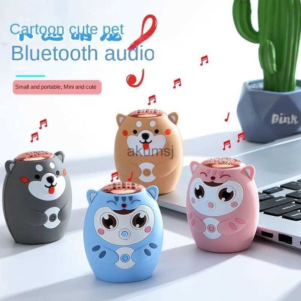 Haut-parleurs portables nouveau sans fil mini mignon Bluetooth stéréo petit portable créatif dessin animé animal haut-parleur YQ240106