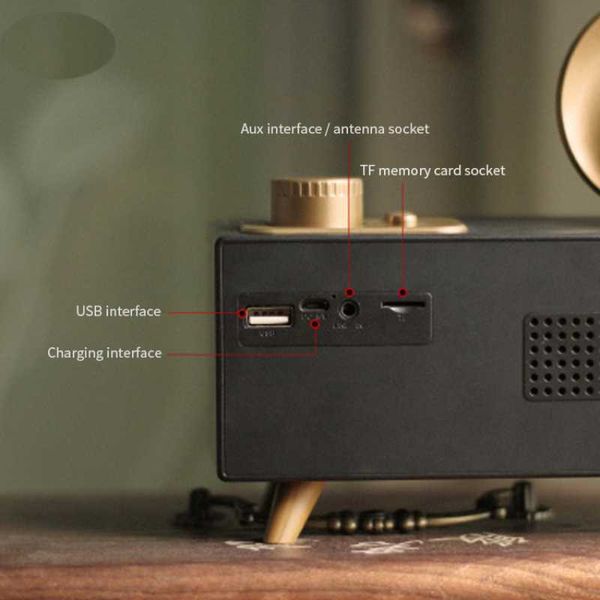 Haut-parleurs portables Le plus récent B6 sans fil BT5.2 rétro haut-parleur en bois haut-parleur Vintage Support FM Radio musique Aux caisson de basses boîte de son classique