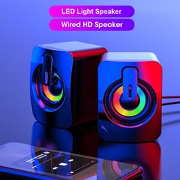 Draagbare luidsprekers Niye Mini Computer USB Wired Hifi Stereo Microfoon met LED -licht voor PC Notebook niet Bluetooth -luidsprekers 221022