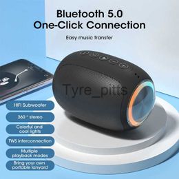 Draagbare luidsprekers Niye Portable Bluetooth-compatibele luidspreker Subwoofer BT5.0 Sound Box Wireless LED Kleurrijke TWS Boombox Audio Player X0813