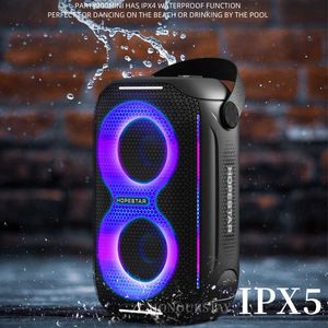 Draagbare luidsprekers Outdoor Waterdichte draadloze Bluetooth -luidspreker Portable kolom Stereo RGB Licht vierkant Dancetws Subwoofer Music Center met radio R230227