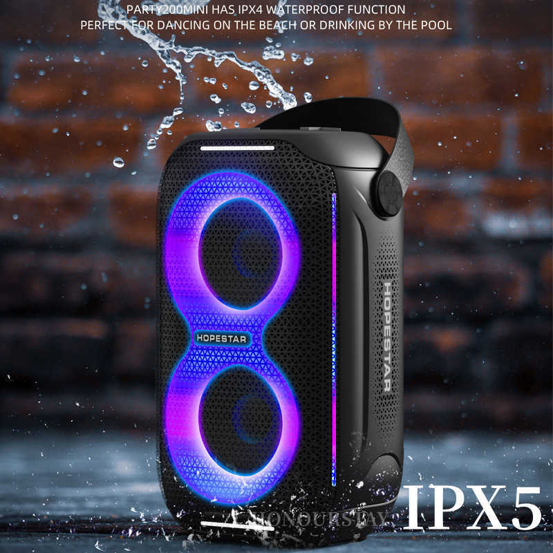 Draagbare luidsprekers Outdoor Waterdichte draadloze Bluetooth-luidspreker Draagbare kolom Stereo RGB-licht Vierkant Dancetws Subwoofer Muziekcentrum met