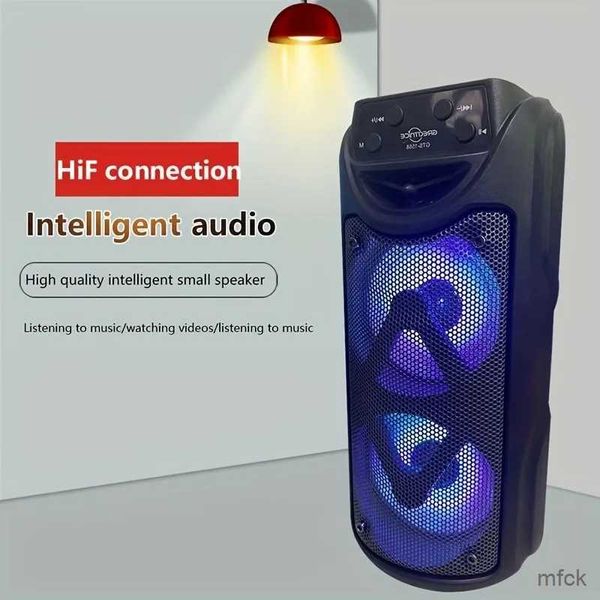 Altavoces portátiles Sonido de gran tamaño dual altavoces inalámbricos de 3 pulgadas altavoces al aire libre luces LED Tarjeta encogible Conexión de micrófono USB grande