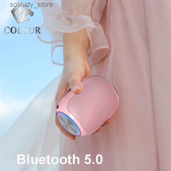 Haut-parleurs portables Haut-parleur Bluetooth rose Haut-parleur Bluetooth portable Haut-parleur extérieur Étanche 10W Support de basse Carte TF Q240328