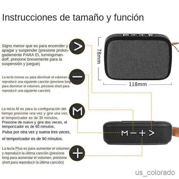 Altavoces portátiles Portátil Bluetooth Mini altavoz Caja de sonido inalámbrica Altavoz exterior impermeable Estéreo Envolvente Compatible con tarjeta R230803