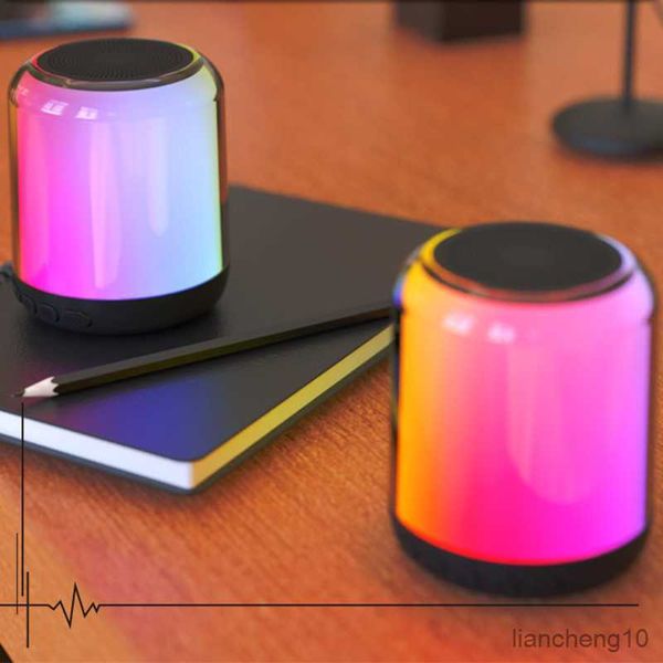 Altavoces portátiles Altavoz Bluetooth portátil Tarjeta BT compatible con micrófono Caja de sonido Luz colorida en vista completa R230725