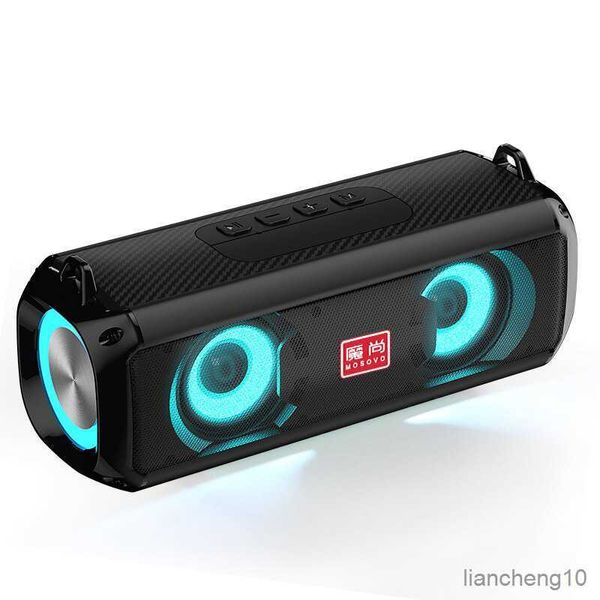 Haut-parleurs portables Haut-parleur Bluetooth portable Lumières LED Son Lecteur de musique stéréo Camping en plein air Longue durée de vie de la batterie avec MIC R230725