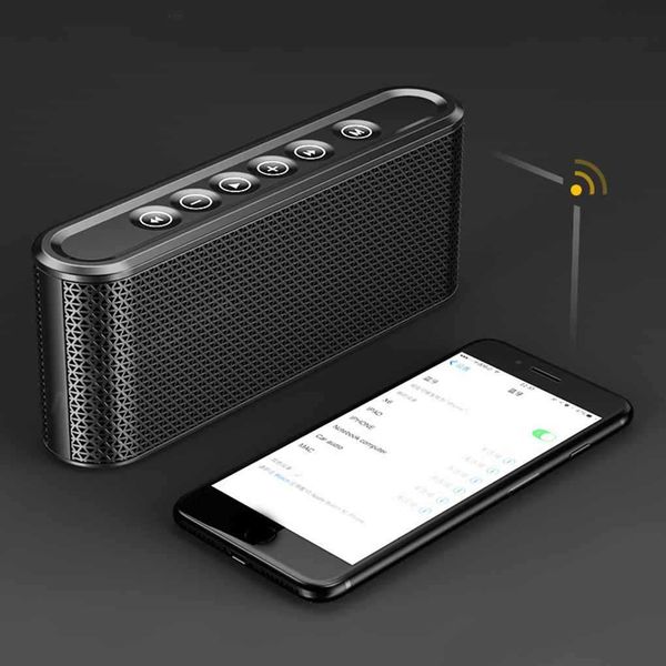 Altavoces portátiles Altavoz Bluetooth portátil inalámbrico doble subwoofer con tarjeta FM Radio USB disco caja de sonido X6 8000mAh batería V4.2 + EDR altavoz