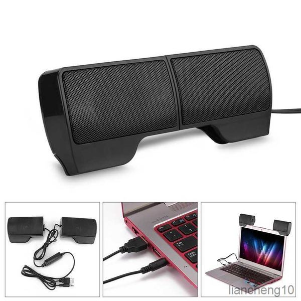 Haut-parleurs portables Mini barre de son USB portable pour ordinateur portable/tablette Barre de son alimenté Bluetooth Subwoofer Lecteur de musique avec clip R230801