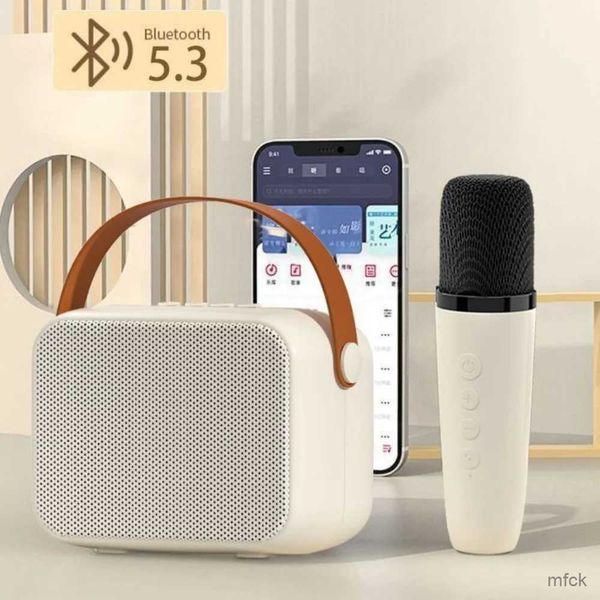 Haut-parleurs portables en haut-parleur portable Double microphones Karaoke Machine Bluetooth 5.0 HIFI STEREO SOUTER SPELERS SONORS FAMILLE KTV SANGING