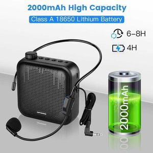 Haut-parleurs portables Amplificateur vocal Portable mégaphone Mini haut-parleur avec Microphone haut-parleur ultraléger Rechargeable pour les enseignants G230524