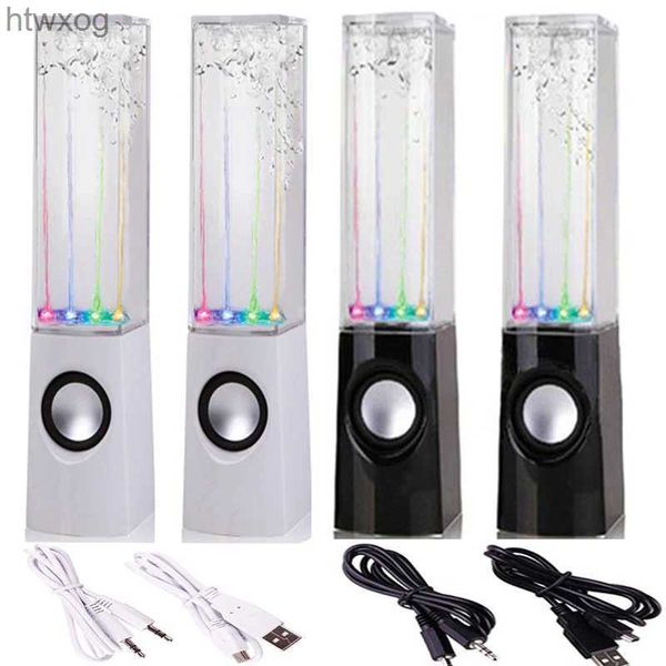 Altavoces portátiles Luz LED portátil a prueba de agua Baile de agua Música Fuente Luz Altavoz para PC Teléfono Reproductor de MP3 Escritorio Altavoz estéreo YQ240124