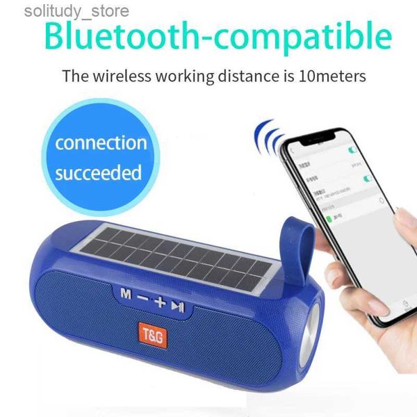 Haut-parleurs portables Puissant haut-parleur Bluetooth Power Bank Boombox étanche USB Aux Fm Radio TWS interconnexion avec panneau solaire boîte à musique stéréo Q240328