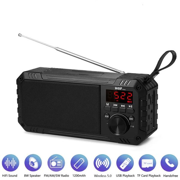 Haut-parleurs portables Haut-parleur puissant sans fil colonne de basse extérieure USB Bluetooth-compatible avec FM AM Radio caisson de basses haut-parleur 231017