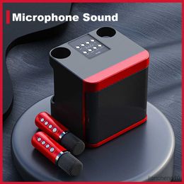Draagbare luidsprekers Professionele dubbele microfoon Bluetooth-compatibel Draadloze stereo bas Subwoofer Gezinsondersteuning R230731