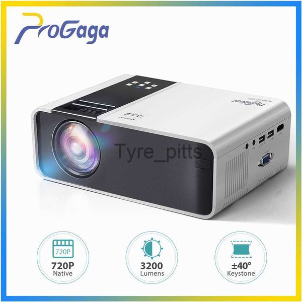 Conférenciers portables Progaga Native 1280 x 720p LED Android WiFi Projecteur HD TD90 Mini Projecteur Video Cinema Home Cinema 3D Smart Movie Game Proyector X0813