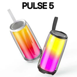 Draagbare luidsprekers Puls 5 Waterdichte subwoofer Muziek Pulserende kleur LED -lichten Portable Audiosysteem Bluetooth -luidsprekers Buiten Bass -luidspreker voor feest
