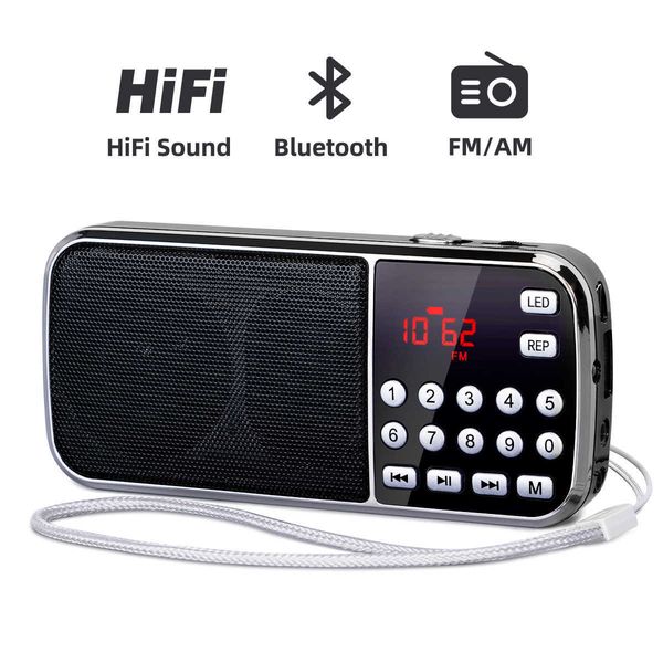 Haut-parleurs portables Radio AM Portable, haut-parleur stéréo de poche, météo, Bluetooth, Radio numérique, Rechargeable USB