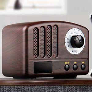 Haut-parleurs portables Radio rétro - Haut-parleur portable Style vintage classique Mini taille Haut-parleur Bluetooth avec radio FM (couleur bois) R230725