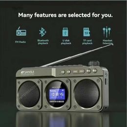Draagbare luidsprekers SANSUI F28 draagbare FM-radio MP3 Walkman buitenkaart Draadloze Bluetooth-luidspreker High Fidelity audiokwaliteit LED-klok Songteksten DisplayL2404