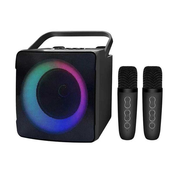 Conférenciers portables SD508 Home Karaoke Portable Bluetooth haut-parleur Double Microphone sans fil en direct TV FM Radio TF Card USB Subwoofer Music Center Audio J240505