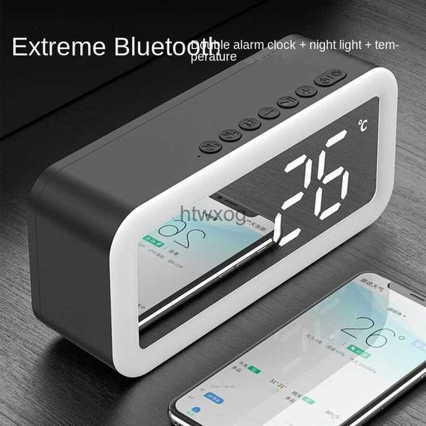 Petite veilleuse sans fil Bluetooth réveil haut-parleur cadeau horloge son miroir collecte sonore invite YQ240116