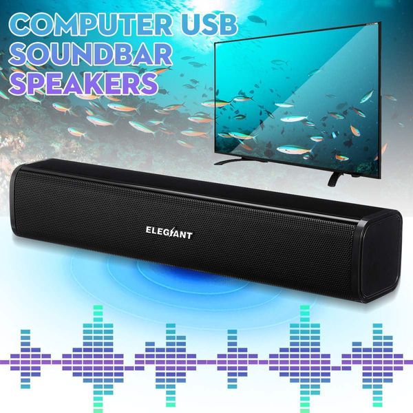 Altavoces portátiles Barra de sonido inteligente para TV Altavoz USB con cable Barra envolvente para el hogar Montaje en pared PC Sistema de cine de cine de escritorio EU 221119