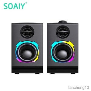 Altavoces portátiles SOAIY juego de juegos de computadora de alta potencia inalámbrico de alta calidad bluetooth altavoz para el hogar subwoofer boom R230727