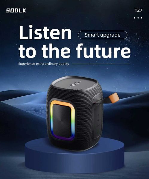 Portable Haut-parleurs SODLK T26 Mini haut-parleur Bluetooth extérieur Portable sans fil pilier IPX7 étanche HIFI sans perte qualité sonore stéréo Subwoofer YQ240116