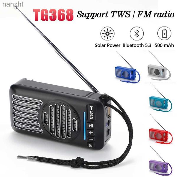 Conférenciers portables Power Solar TG368 Portable Bluetooth haut-parleur TWS Imphase sans fil Fréquence Radio En haut