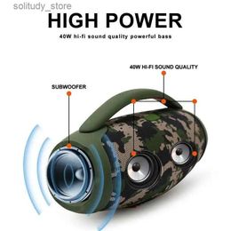 Draagbare luidsprekers Luidsprekers Booms Box 3 Krachtige 40W Bluetooth-luidspreker Draagbare waterdichte draadloze subwoofer 360 Stereo Surround TWS Caixa De Som-luidspreker Q240328