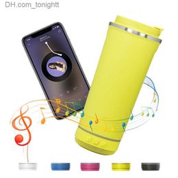 Altavoces portátiles Taza de música de acero inoxidable Vasos Bluetooth al aire libre Vaso recto Vasos flacos de 18 oz con altavoz Bluetooth al por mayor Q230904