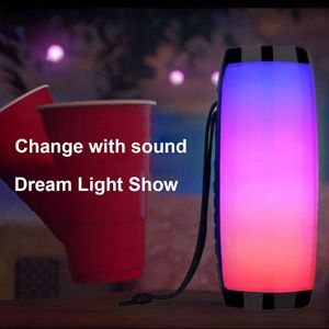 Haut-parleurs portables TG157 en haut-parleur Bluetooth sans fil LED Portable Boom Outdoor Bass Colmmin Woffer Enceinte avec Microphone Prise en charge TFFM USB Z230801