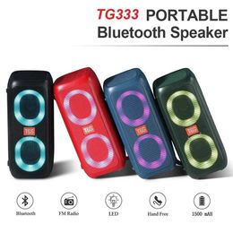 Haut-parleurs portables TG333 Bluetooth sans fil 5.3 haut-parleur pratique Double haut-parleur extérieur subwoofer