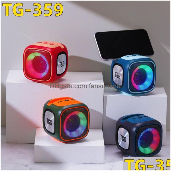 Altavoces portátiles TG359 Altavoces Bluetooth inalámbricos LED LED RGB STORE PHOETO STAND TWS CONECTA FM SUBWOOFER DE TARJETA TF TF STEREO HAN DHEV8