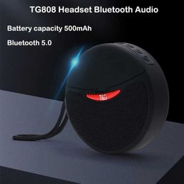 Draagbare luidsprekers TG808 2 in 1 TWS-oortelefoon Mini draadloze Bluetooth-luidspreker Subwoofer Stereo Soundbar Handsfree multifunctionele FM-radio AUX TF YQ240106