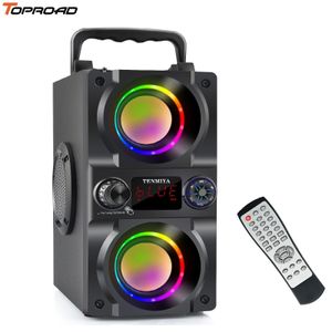 Draagbare luidsprekers TOPROAD 40W Bluetooth -luidspreker Wireless Boombox Bass Subwoofer Ondersteuning afstandsbediening FM Radio RGB LED -lichten 221119