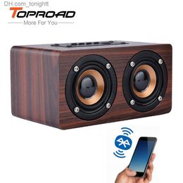 Tragbare Lautsprecher TOPROAD Holz Drahtloser Bluetooth Lautsprecher Tragbarer HiFi Shock Bass Altavoz TF caixa de som Soundbar für iPhone Sumsung Q230904