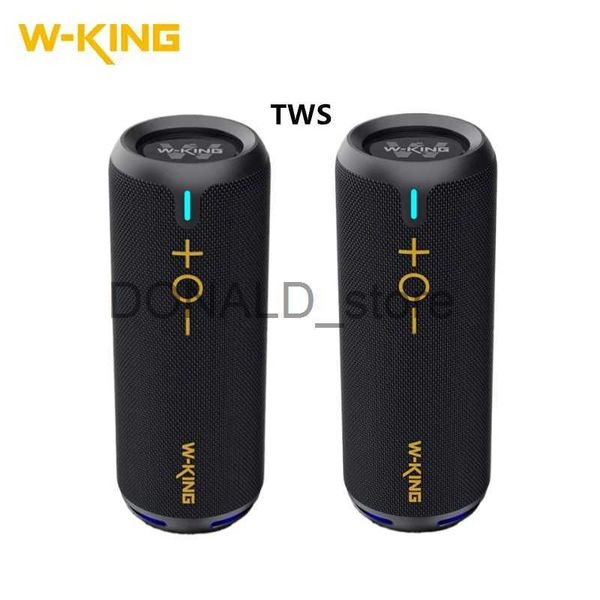 Haut-parleurs portables W-KING D320 stéréo sans fil Bluetooth haut-parleurs IPX7 étanche extérieur TWS Subwoofer Portable RGB lumière 30W Super Bass Boom Box J240117