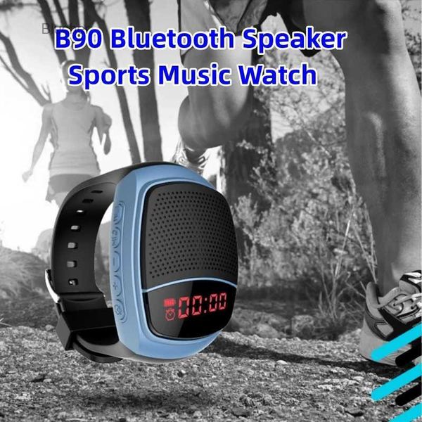 Haut-parleurs portables Montre Bluetooth haut-parleur B90 FM radio USB charge portable portable sports de plein air vélo en cours d'exécution haut-parleur L2404