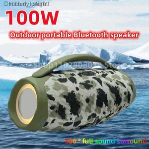 Haut-parleurs portables Étanche 100W haut-parleur Bluetooth haute puissance RGB couleur lumière caisson de basses sans fil 360 stéréo surround TWS boom box Z230801 Q240328
