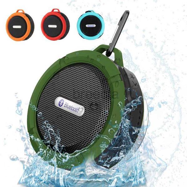 Haut-parleurs portables Haut-parleur Bluetooth étanche douche extérieure C6 caisson de basses Portable sans fil haut-parleur boîte de son paquet de ventouse 240304