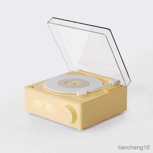 Haut-parleurs portables Tourne-disque à vent Haut-parleur Time Machine Audio Retro Avec tourne-disque Réveil Qualité sonore R230725