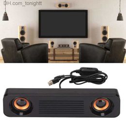 Draagbare luidsprekers Bekabelde desktopluidspreker HiFi Stereo Subwoofer USB-aangedreven 3,5 mm stekker Draagbare desktop lange luidspreker voor tv Computer Q230904